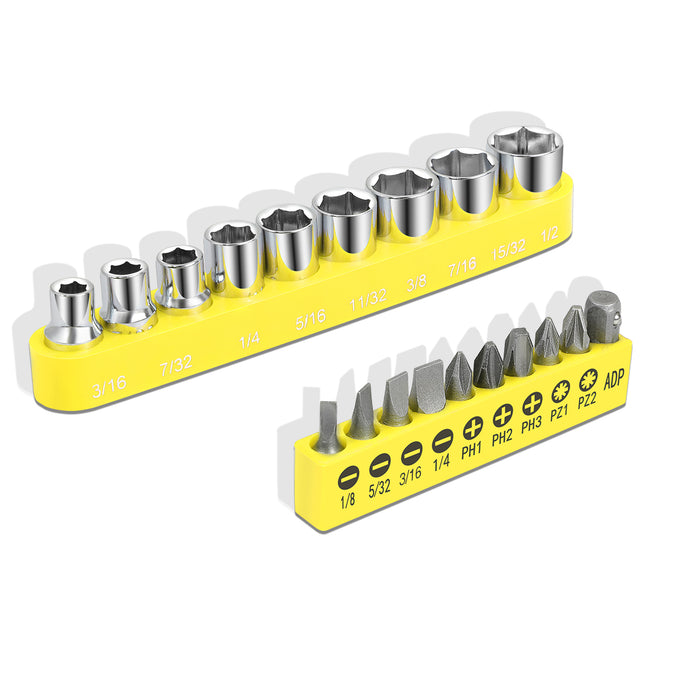 46 Pieces Household Hand Tool Kit with Toolbox (Yellow)