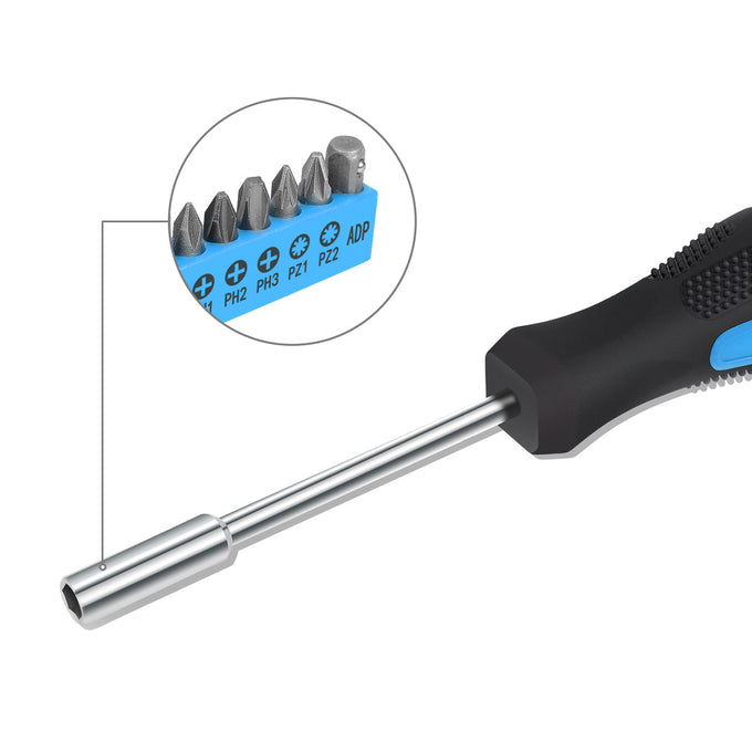 46 Pieces Household Hand Tool Kit with Toolbox (Blue)