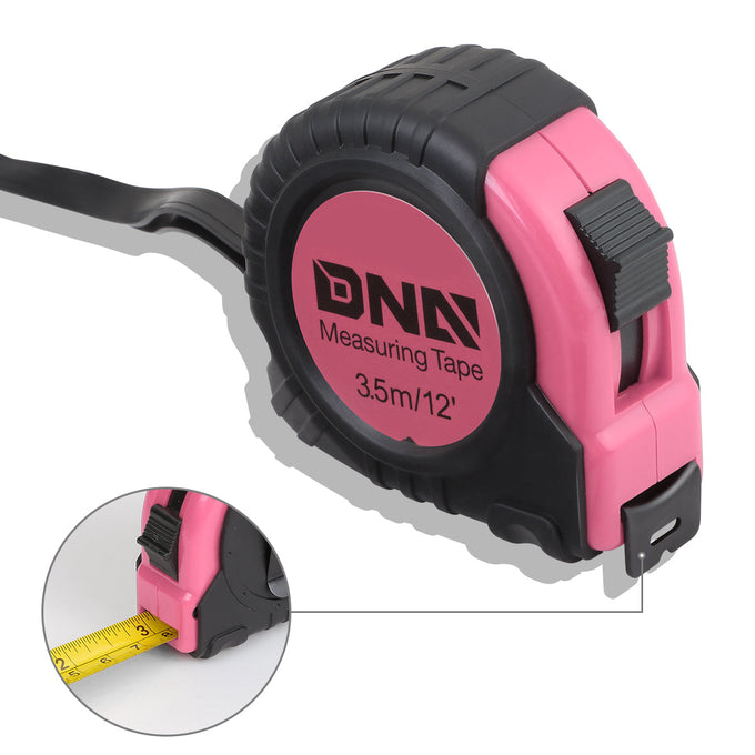 46 Pieces Household Hand Tool Kit with Toolbox (Pink)