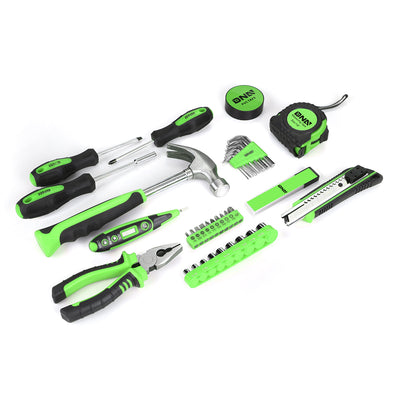 46 Pieces Household Hand Tool Kit with Toolbox (Green)
