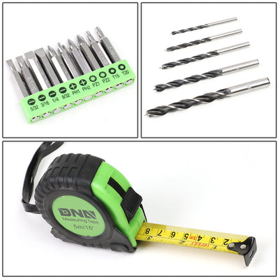 27 Pieces Household Hand Tool Kit with Toolbox (Green)