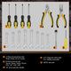 220 Pcs Mechanic Repair Tool Kit Metric Wrenchess/ Sockets/ Screwdriver Bit Set - Yellow