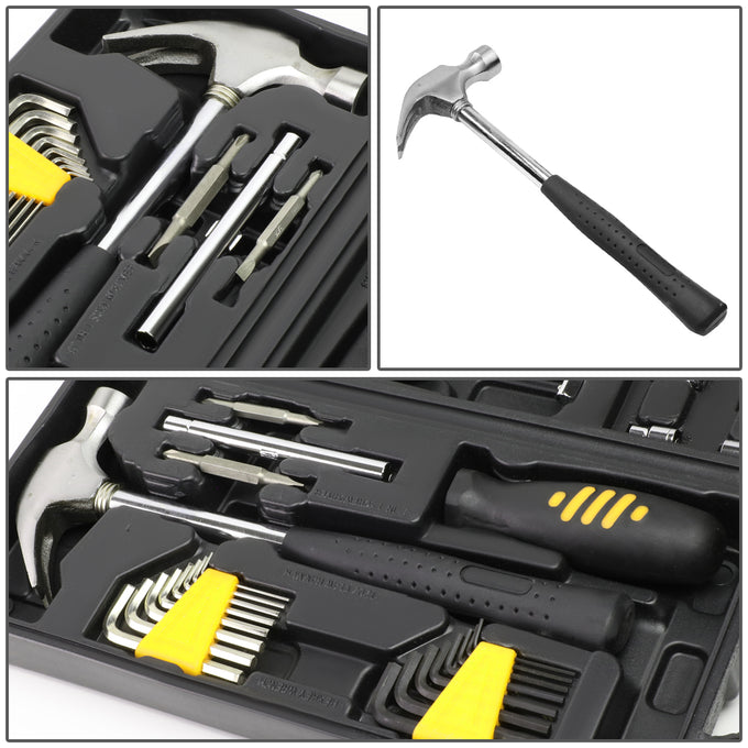 160 Pcs Auto/ Home Hand Tool Kit - Wrenches Pliers Ratchets Sockets w/ Toolbox (Yellow)