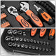 64 Pcs Hand Tool Kit - Adjustable Wrench Bit Screwdriver 11 in. Flexible Extension (Orange)