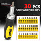 64 Pcs Hand Tool Kit - Adjustable Wrench Bit Screwdriver 11 in. Flexible Extension (Yellow)