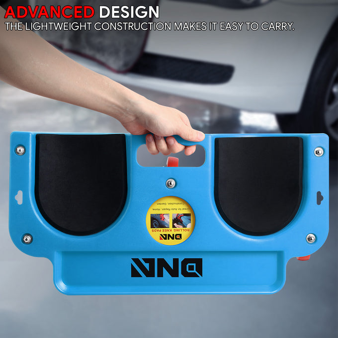 Padded Rolling Knee Creeper Pad w/Tool Tray + 5 Swivel Castor Wheels (Blue)