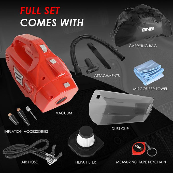 12V 70W Portable Handheld Multi-Function Corded Car Mini Vacuum Cleaner (Red)