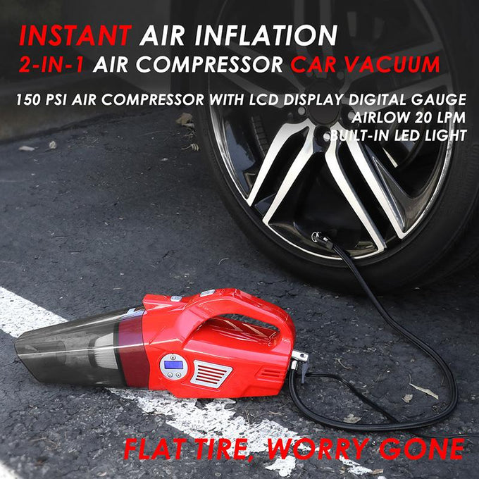 12V 70W Portable Handheld Multi-Function Corded Car Mini Vacuum Cleaner (Red)