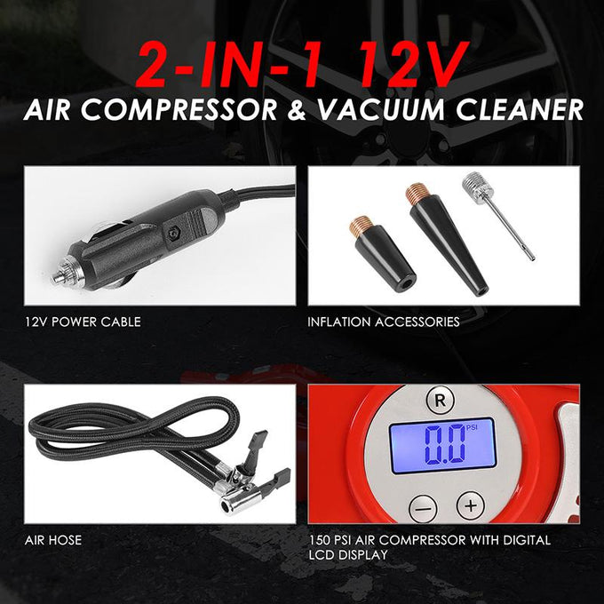 12V 70W Portable Handheld Multi-Function Corded Car Mini Vacuum Cleaner (Red)