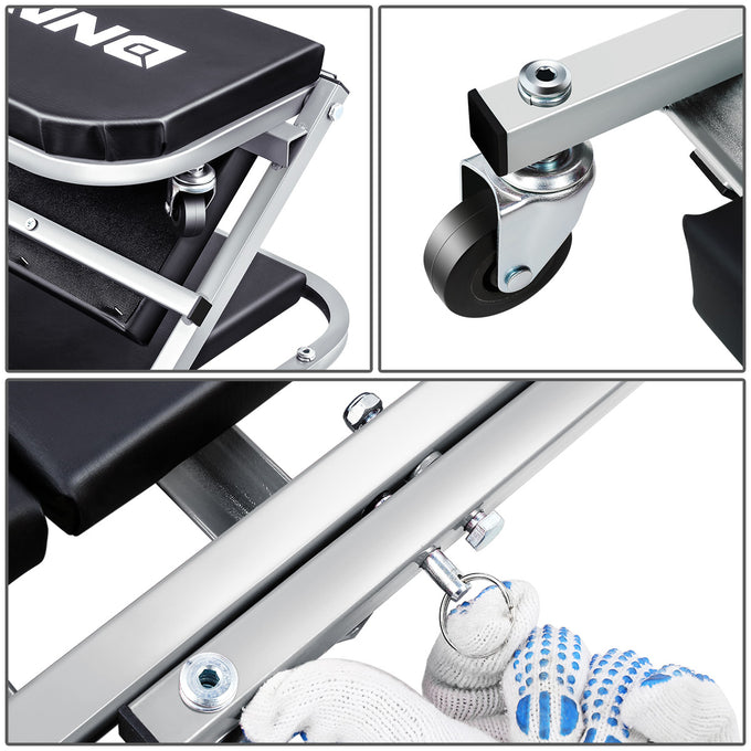 36 in. 2-in-1 Z Folding Rolling Creeper <br> Overall Dimensions: 36 in. x 17in. x 5 in.