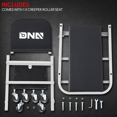 40 in. 2-in-1 Folding Rolling Creeper <br> Overall Dimensions(in.): 40 L X 17.32 W X 4.72 H