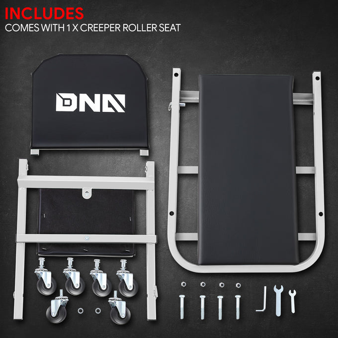 40 in. 2-in-1 Folding Rolling Creeper <br> Overall Dimensions(in.): 40 L X 17.32 W X 4.72 H
