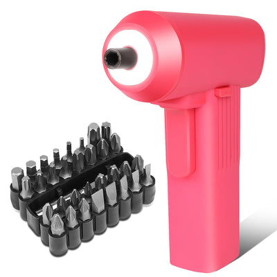 LED Electric Wireless Cordless Screwdriver w/32Pcs Driver Bits+Carrying Case [A Variety of Color Options]