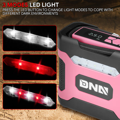 DC-12V 150 PSI Digital Air Compressor/Tire Inflator with LED (Pink)