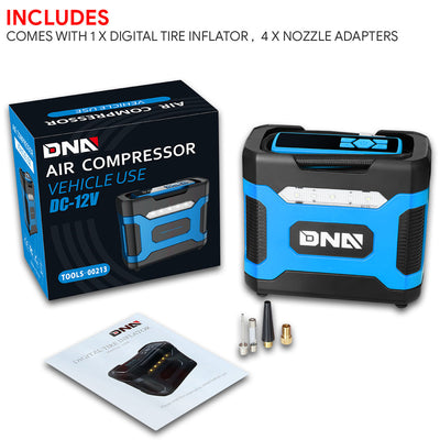 DC-12V 150 PSI Digital Air Compressor/Tire Inflator with LED (Blue)