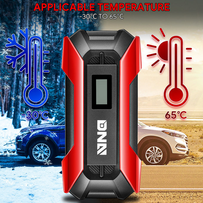 1500 Peak Amp Car Battery Jump Starter with USB Power Bank (Red)