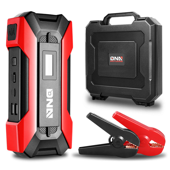 1500 Peak Amp Car Battery Jump Starter with USB Power Bank (Red)