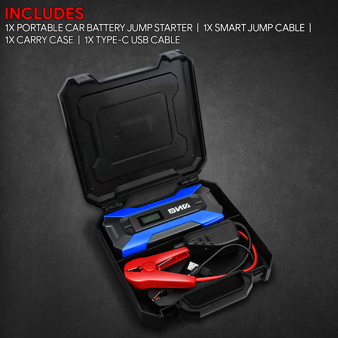 1500 Peak Amp Car Battery Jump Starter with USB Power Bank (White)
