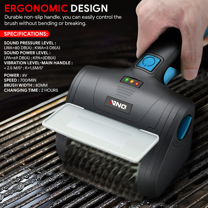 Cordless Power Grill Cleaning Scrub Brush <BR> w/Type-C Cable