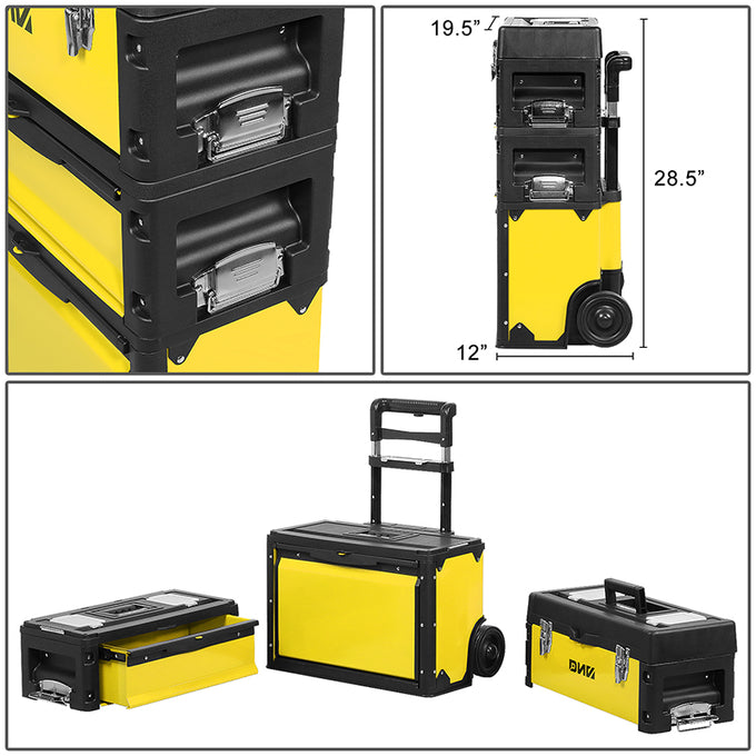 3-Tier Modular Rolling Tool Box<br>Overall Dimension: 19.5 in. W X 28.5 in. H X 12 in. D
