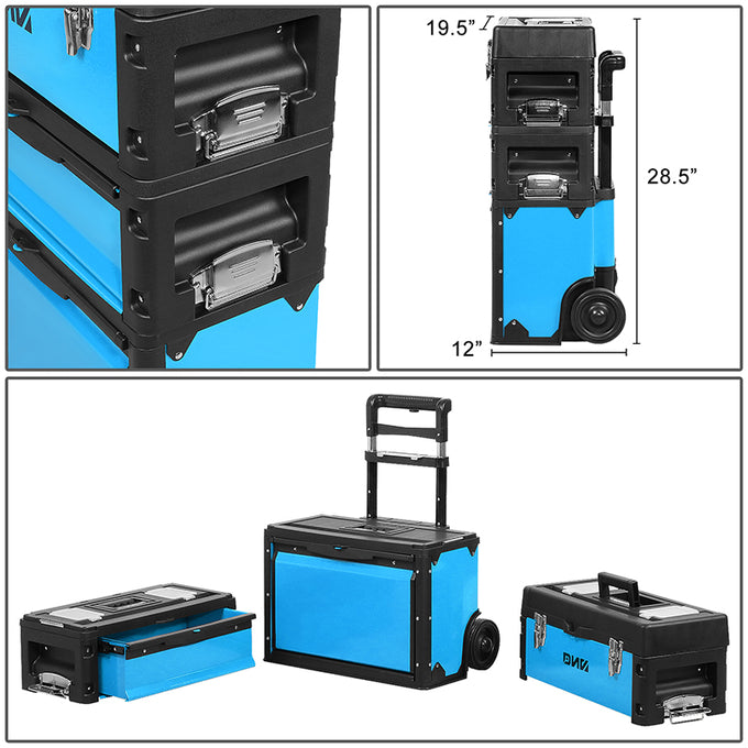 3-Tier Modular Rolling Tool Box<br>Overall Dimension: 19.5 in. W X 28.5 in. H X 12 in. D