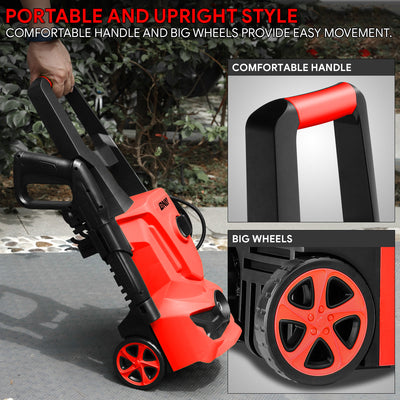 1813 PSI 1.45 GPM Electric Portable High Pressure Power Washer - 1500W (Red)