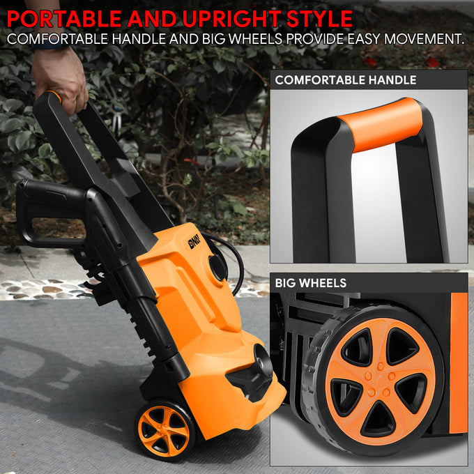 1813 PSI 1.45 GPM Electric Portable High Pressure Power Washer - 1500W (Orange)