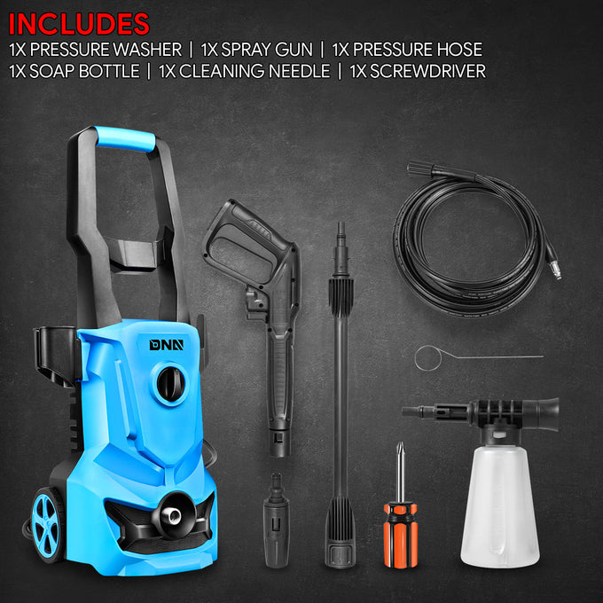 1813 PSI 1.45 GPM Electric Portable High Pressure Power Washer - 1500W (Blue)