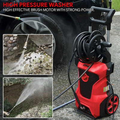 2176 PSI 2.4 GPM Electric Portable High Pressure Power Washer - 1800W (Red)