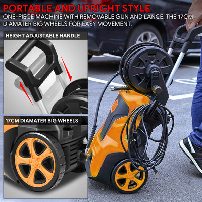 2176 PSI 2.4 GPM Electric Portable High Pressure Power Washer - 1800W (Orange)