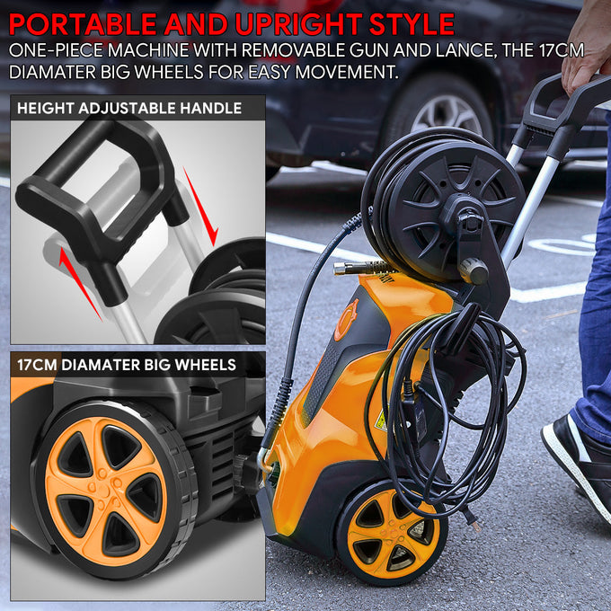 2176 PSI 2.4 GPM Electric Portable High Pressure Power Washer - 1800W (Orange)