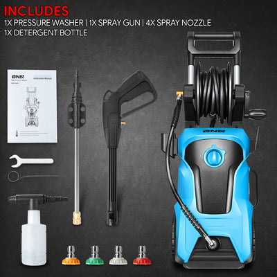 2176 PSI 2.4 GPM Electric Portable High Pressure Power Washer - 1800W (Blue)