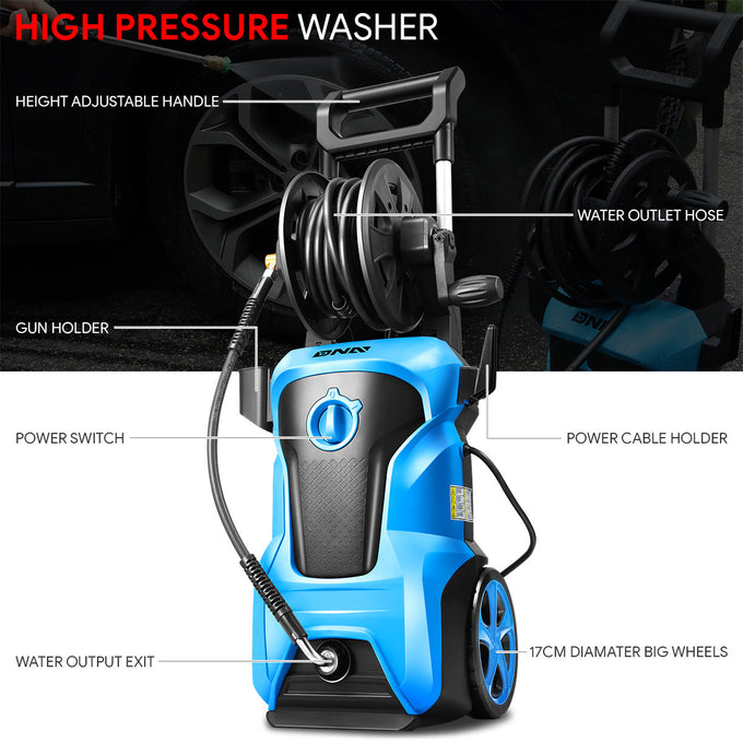 2176 PSI 2.4 GPM Electric Portable High Pressure Power Washer - 1800W (Blue)