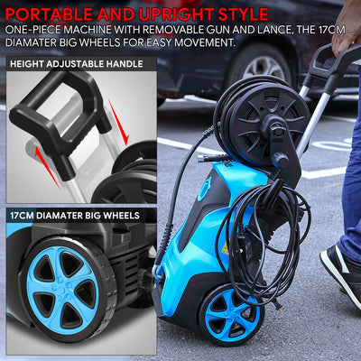 2176 PSI 2.4 GPM Electric Portable High Pressure Power Washer - 1800W (Blue)