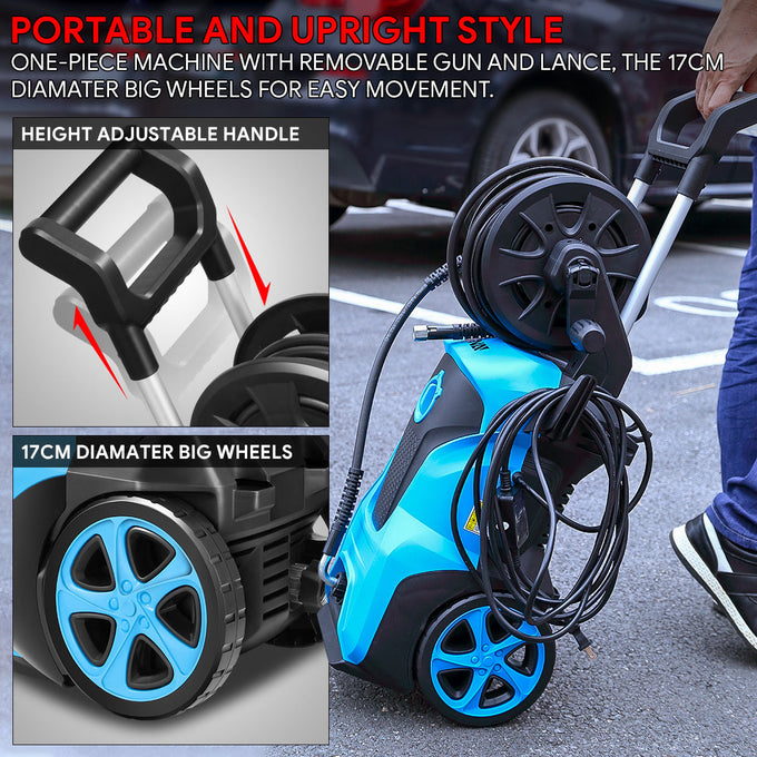 2176 PSI 2.4 GPM Electric Portable High Pressure Power Washer - 1800W (Blue)
