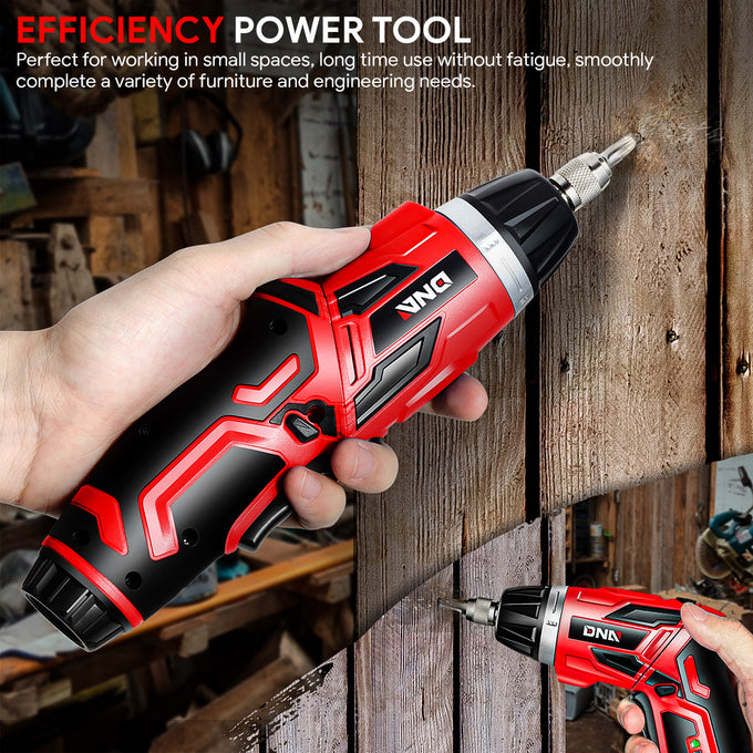 Electric Wireless Cordless Screwdriver w/30Pcs Driver Bits+LED Work Light [A Variety of Color Options]