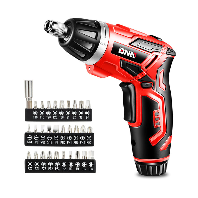 Electric Wireless Cordless Screwdriver w/30Pcs Driver Bits+LED Work Light [A Variety of Color Options]