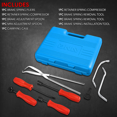 8 Pcs Drum Brakes Service Remove Install Springs Plier Tool Kits (Blue)
