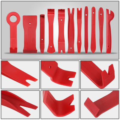 19Pcs Car Radio Door Trim Body Clip Panel Removal Pry Bar Hand Tools (Red)