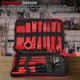 19Pcs Car Radio Door Trim Body Clip Panel Removal Pry Bar Hand Tools (Red)