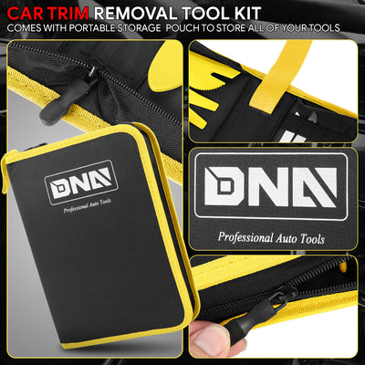 19Pcs Car Radio Door Trim Body Clip Panel Removal Pry Bar Hand Tools (Yellow)