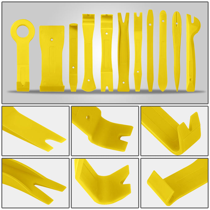 19Pcs Car Radio Door Trim Body Clip Panel Removal Pry Bar Hand Tools (Yellow)
