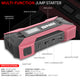 1500 Peak Amp Car Battery Jump Starter with USB Power Bank (Pink)