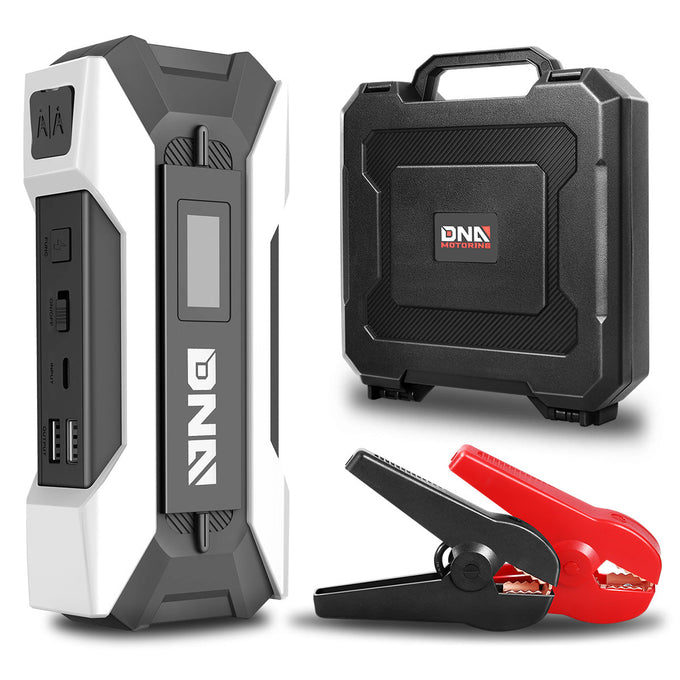 1500 Peak Amp Car Battery Jump Starter with USB Power Bank (White)