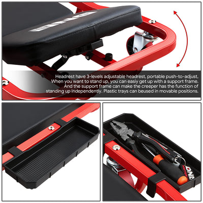 2 IN 1 3-Level Adjustable Roller Automotive Creeper - 42.52 in. x 18.11 in. x 8.15 in. [A Variety of Color Options]