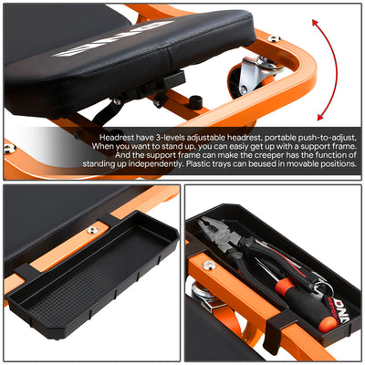 2 IN 1 3-Level Adjustable Roller Automotive Creeper - 42.52 in. x 18.11 in. x 8.15 in. [A Variety of Color Options]