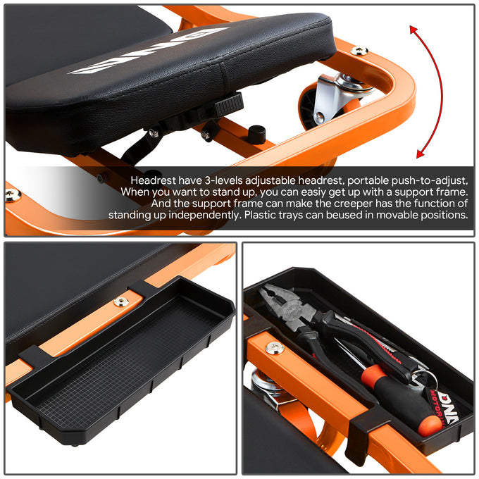2 IN 1 3-Level Adjustable Roller Automotive Creeper - 42.52 in. x 18.11 in. x 8.15 in. [A Variety of Color Options]