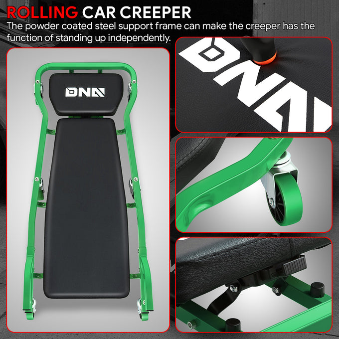 2 IN 1 3-Level Adjustable Roller Automotive Creeper - 42.52 in. x 18.11 in. x 8.15 in. [A Variety of Color Options]