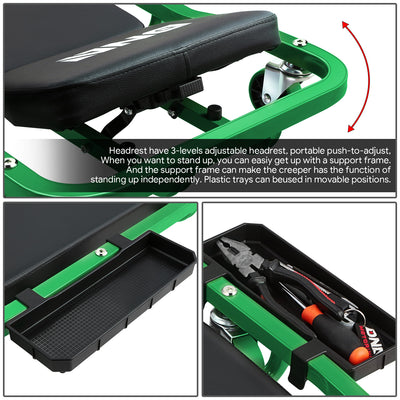 2 IN 1 3-Level Adjustable Roller Automotive Creeper - 42.52 in. x 18.11 in. x 8.15 in. [A Variety of Color Options]