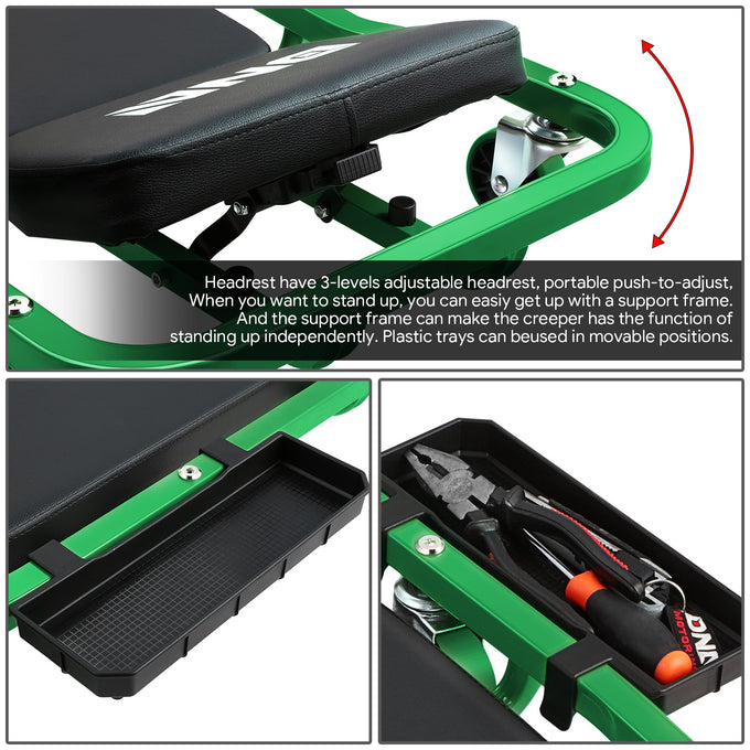 2 IN 1 3-Level Adjustable Roller Automotive Creeper - 42.52 in. x 18.11 in. x 8.15 in. [A Variety of Color Options]